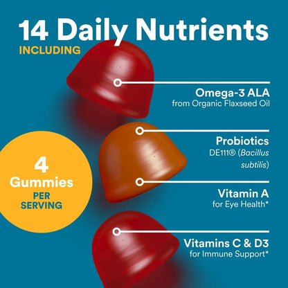 SmartyPants Multivitamin for Men, Organic Gummies: Probiotics, CoQ10, Methylfolate, Omega 3 (ALA), Vitamin D3, C, Vitamin B12 - PrimeBioHealth - canada supplements
