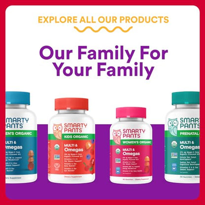 SmartyPants Organic Toddler Multivitamin Gummies: Probiotics, Omega 3 (ALA), Vitamin D3, C, Vitamin B12, B6, A, K & Zinc, Beta Carotene, Gluten Free - PrimeBioHealth - canada supplements