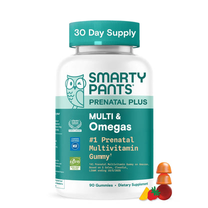 SmartyPants Prenatal Multivitamin Gummies with Omega 3 DHA/EPA, Methylfolate, Biotin, Vitamins D3, C, B12, B6, A, K, and Zinc, Gluten Free, Clean Label - PrimeBioHealth - canada supplements