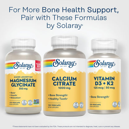 Solaray Calcium Citrate 1000mg - Chelated Calcium Supplement - Supports Bone Strength and Healthy Teeth - Easy to Digest - Vegan - 68 Servings, 275 VegCaps - PrimeBioHealth - canada supplements