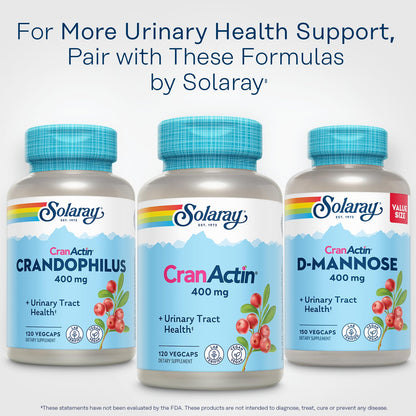 SOLARAY CranActin Cranberry Extract 400 mg - Cranberry Supplements for Women and Men - Bladder and Urinary Tract Health Support with Vitamin C - Vegan, 60-Day Guarantee, 120 Servings, 120 VegCaps - PrimeBioHealth - canada supplements