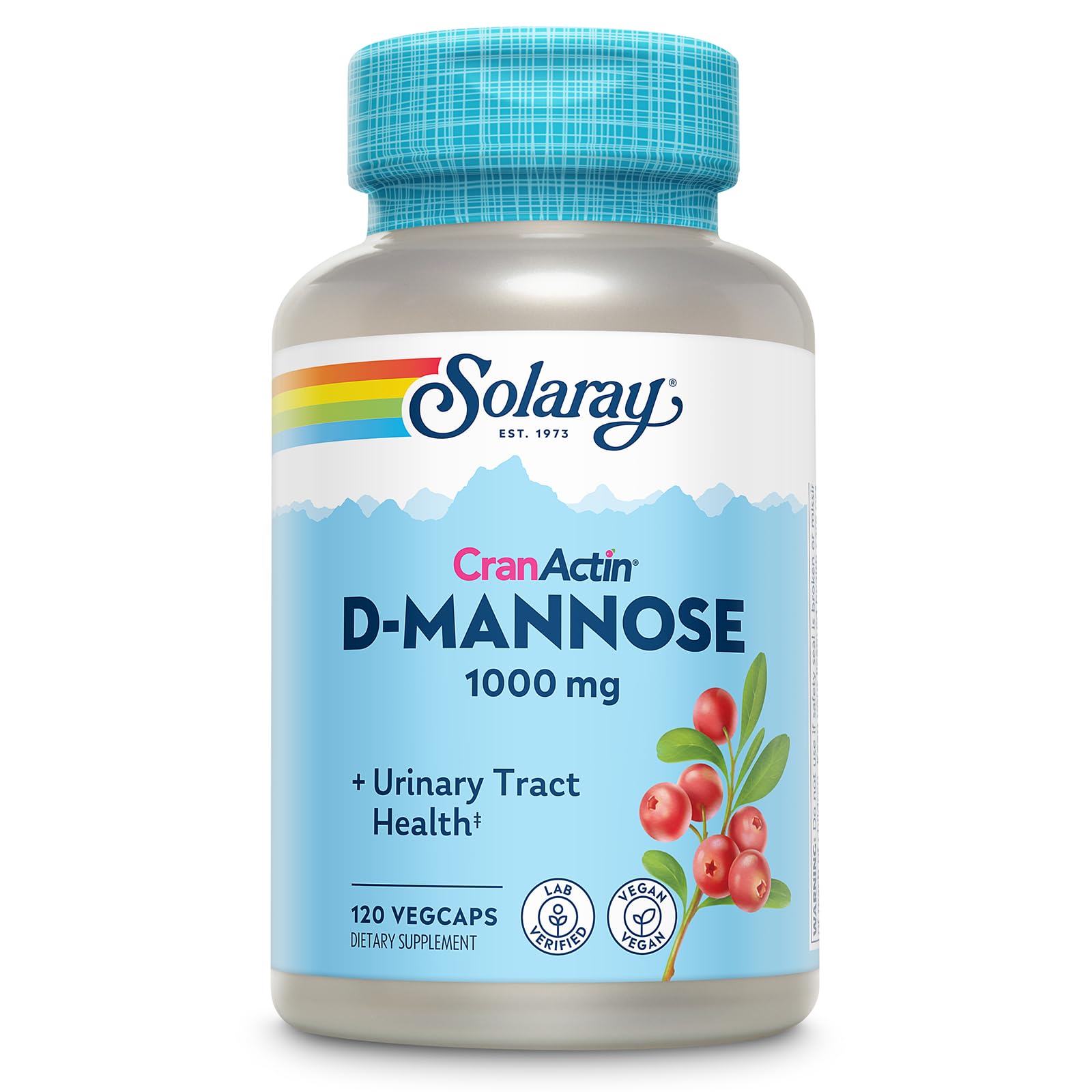 Solaray D-Mannose 1000mg with CranActin Cranberry Supplement 400mg, Urinary Tract Health & Bladder Support Capsules with Vitamin C, Vegan, 60 Day Guarantee, 75 Servings, 150 VegCaps - PrimeBioHealth - canada supplements