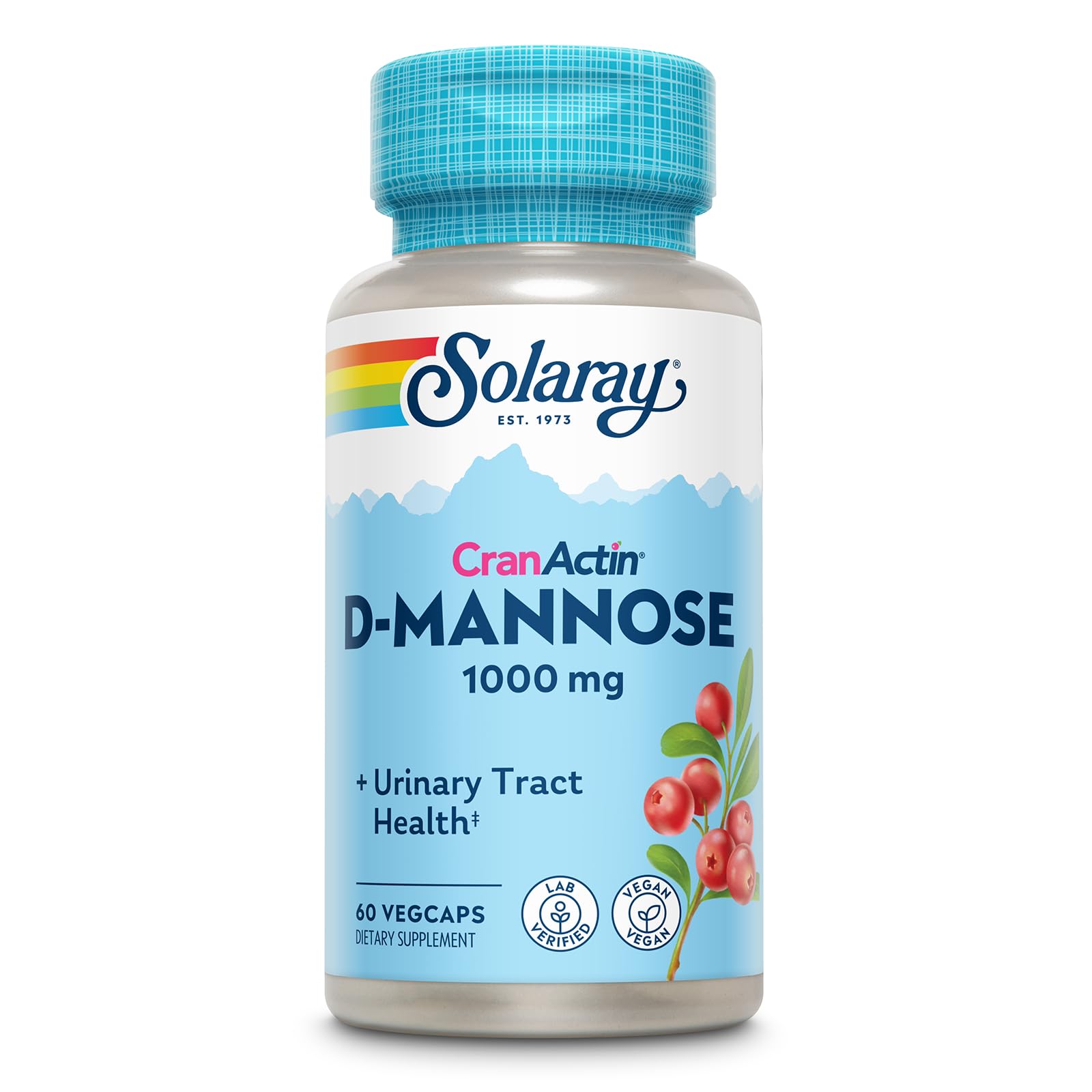 Solaray D-Mannose 1000mg with CranActin Cranberry Supplement 400mg, Urinary Tract Health & Bladder Support Capsules with Vitamin C, Vegan, 60 Day Guarantee, 75 Servings, 150 VegCaps - PrimeBioHealth - canada supplements