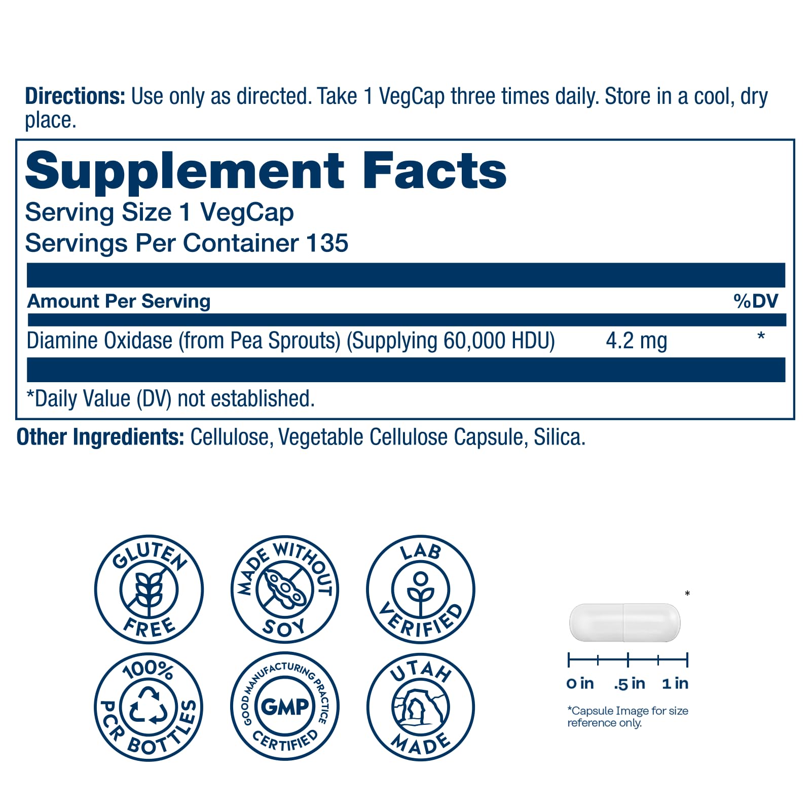 SOLARAY DAO Enzyme - Digestive Enzyme that Breaks Down Histamine - 60,000 HDU - Digestive Enzymes - Vegan, Gluten Free, Lab Verified - 30 Servings, 30 VegCaps - PrimeBioHealth - canada supplements