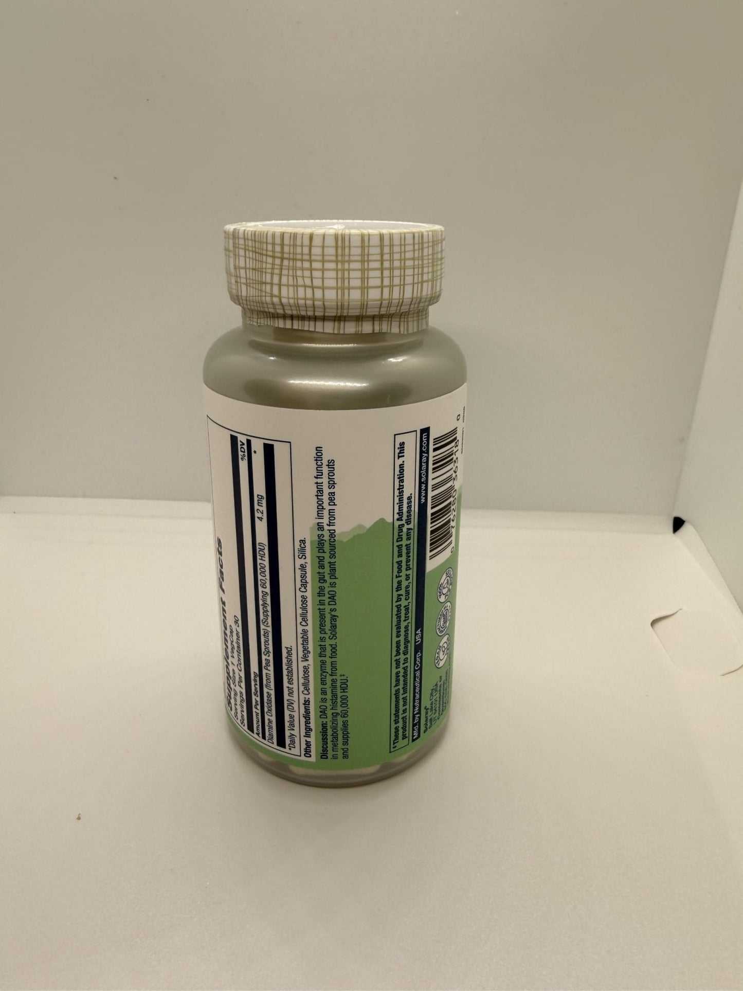 SOLARAY DAO Enzyme - Digestive Enzyme that Breaks Down Histamine - 60,000 HDU - Digestive Enzymes - Vegan, Gluten Free, Lab Verified - 30 Servings, 30 VegCaps - PrimeBioHealth - canada supplements
