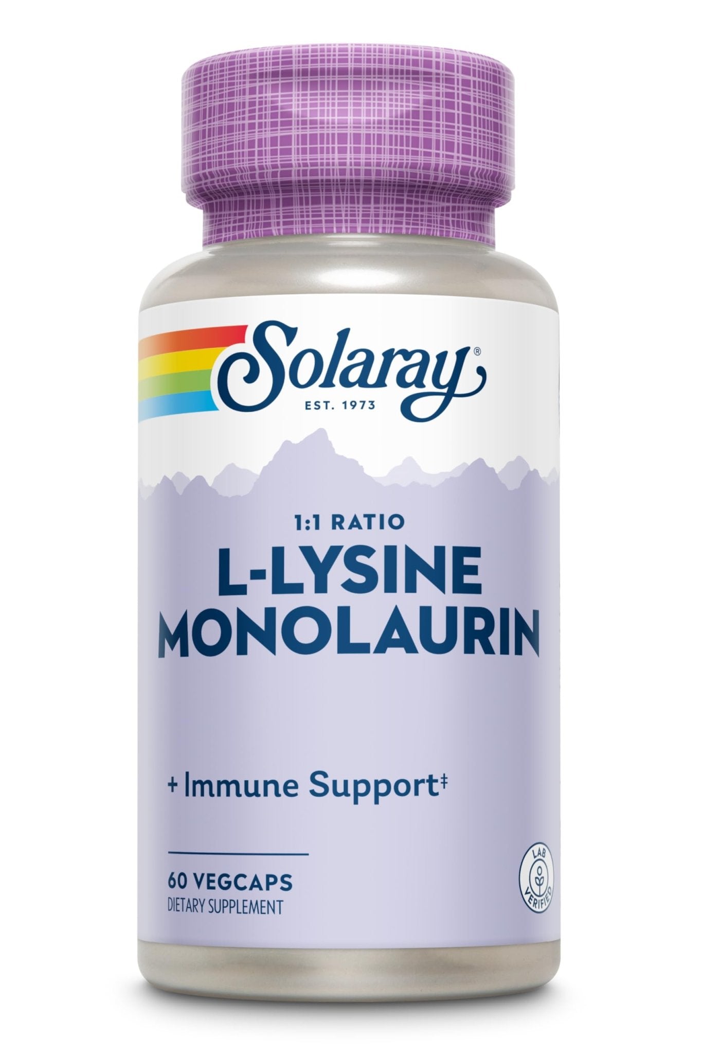 SOLARAY L-Lysine Monolaurin Immune Support Supplement, 1:1 Ratio for Immune System Function, 500 mg Each, 60-Day Money Back Guarantee - PrimeBioHealth - canada supplements