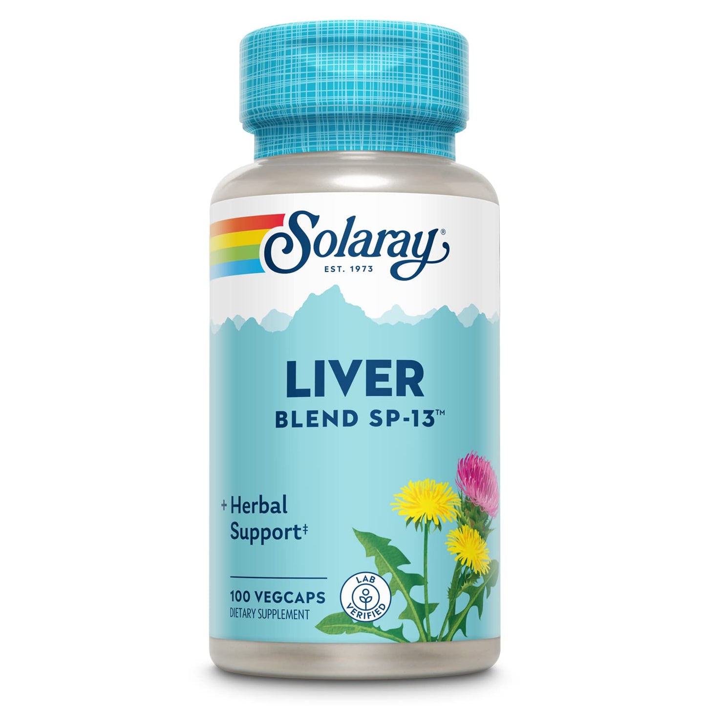SOLARAY Liver Blend SP-13 - Traditional Herbal Support with Milk Thistle Extract, Dandelion Root, Burdock, Kelp, Peppermint and Trace Minerals - 60-Day Guarantee, 100 Servings, 100 VegCaps - PrimeBioHealth - canada supplements