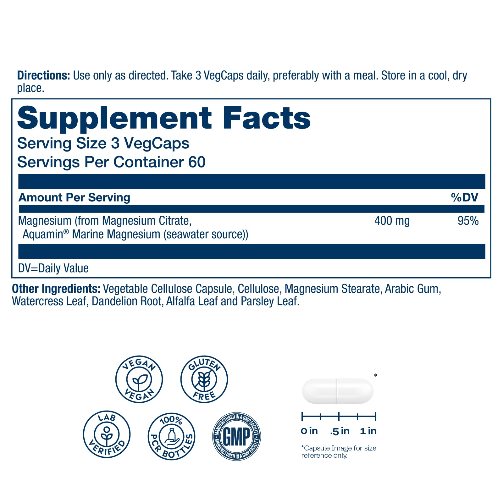 SOLARAY Magnesium Citrate 400mg - Magnesium Supplement - Bone Health, Muscle, Relaxation and Heart Health Support - Vegan, Gluten Free - 60 Servings, 180 VegCaps - PrimeBioHealth - canada supplements