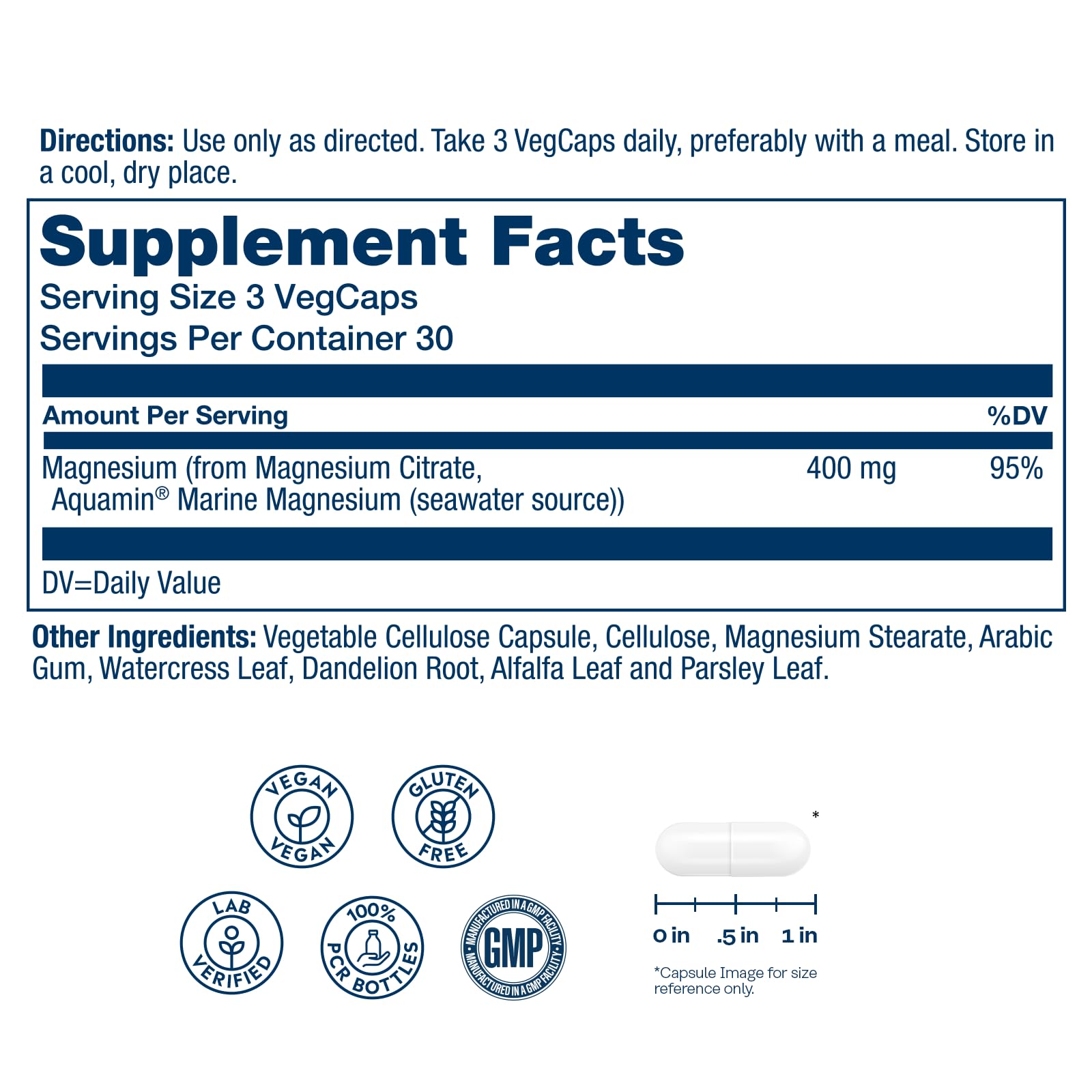 SOLARAY Magnesium Citrate 400mg - Magnesium Supplement - Bone Health, Muscle, Relaxation and Heart Health Support - Vegan, Gluten Free - 60 Servings, 180 VegCaps - PrimeBioHealth - canada supplements