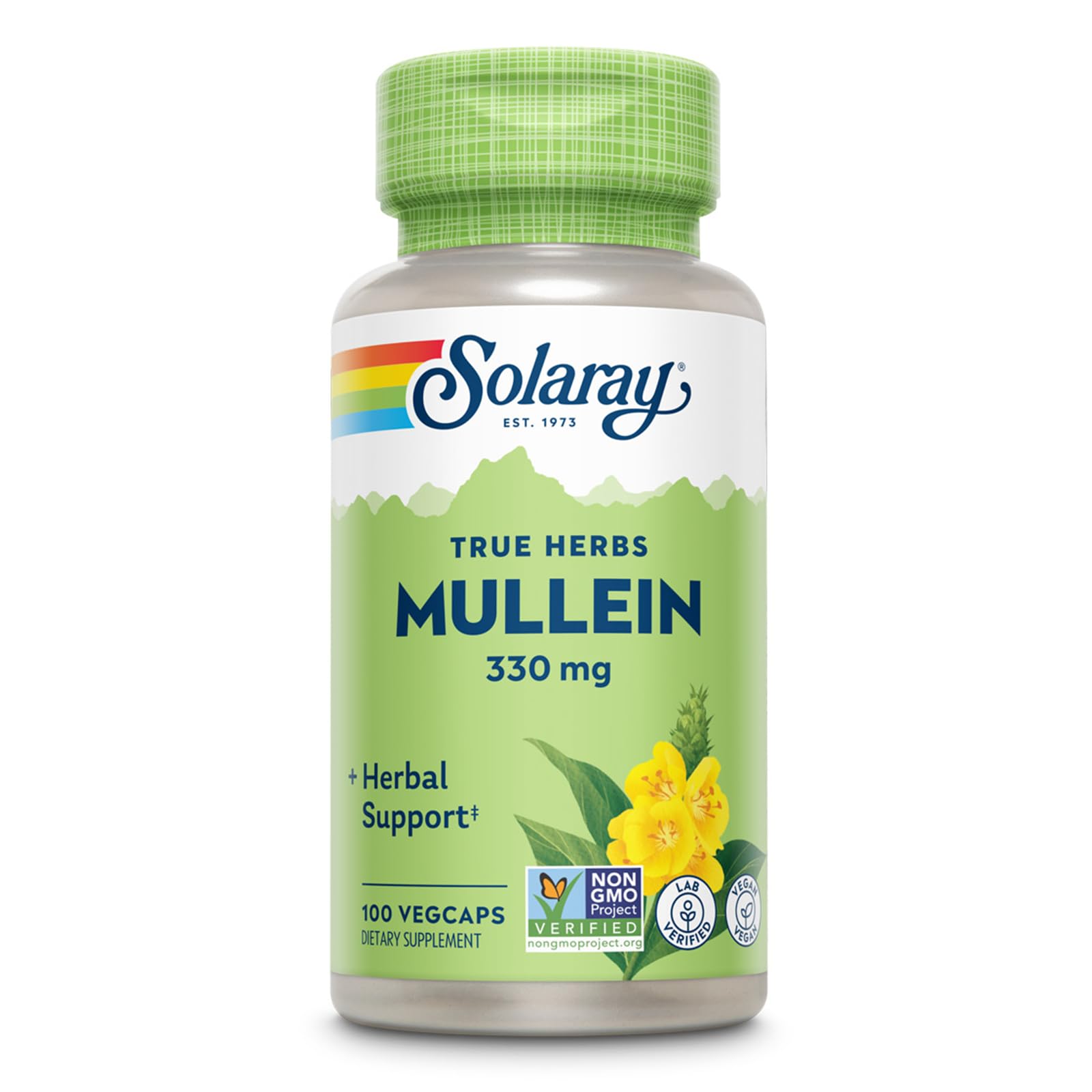SOLARAY Mullein Leaf 330 mg - Soothing Herbal Support - Mullein Capsules Traditionally Used to Support Health and Wellness - Vegan, Non-GMO, Lab Verified, 60-Day Guarantee, 100 Servings, 100 VegCaps - PrimeBioHealth - canada supplements