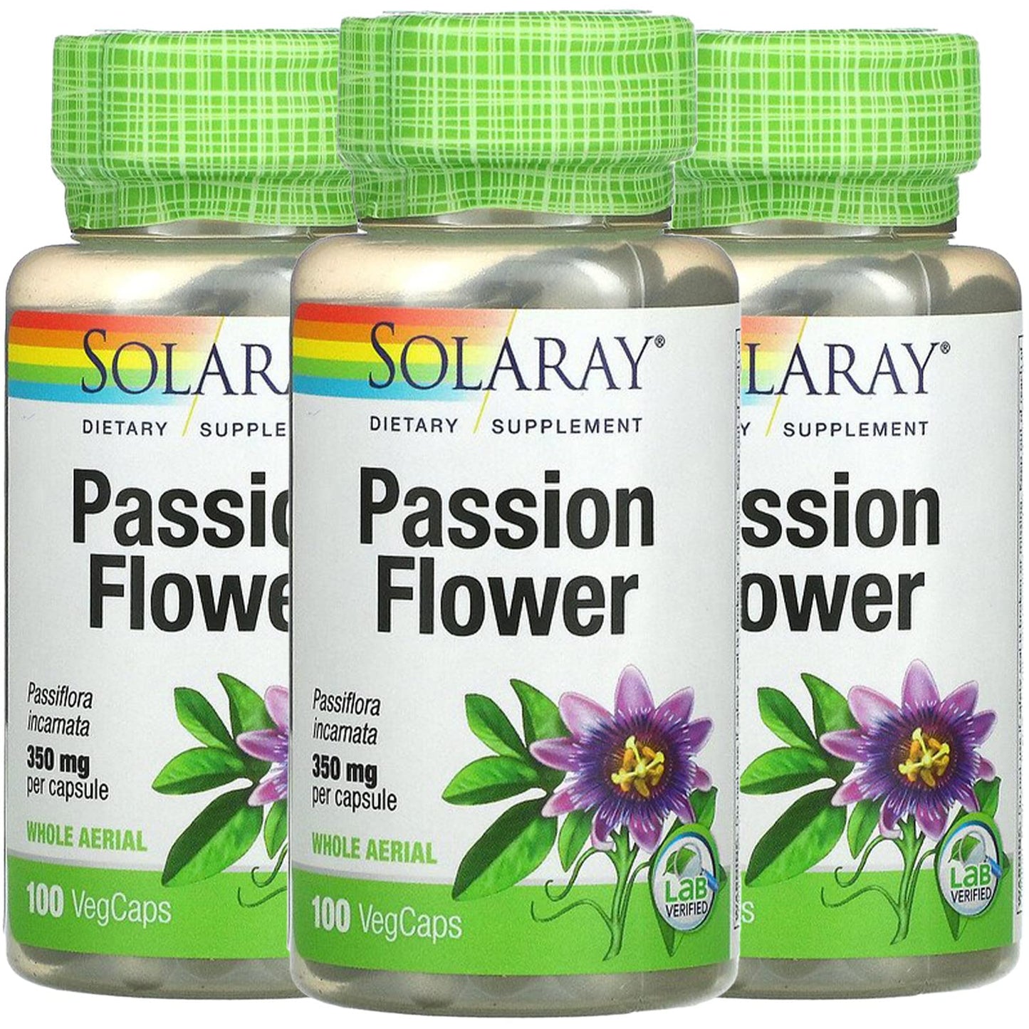 SOLARAY Passion Flower 700 mg Whole Aerial - Soothing Herbal Support - Passion Flower Capsules - Vegan, Non-GMO, 60-Day Guarantee, Lab Verified - 50 Servings, 100 VegCaps - PrimeBioHealth - canada supplements
