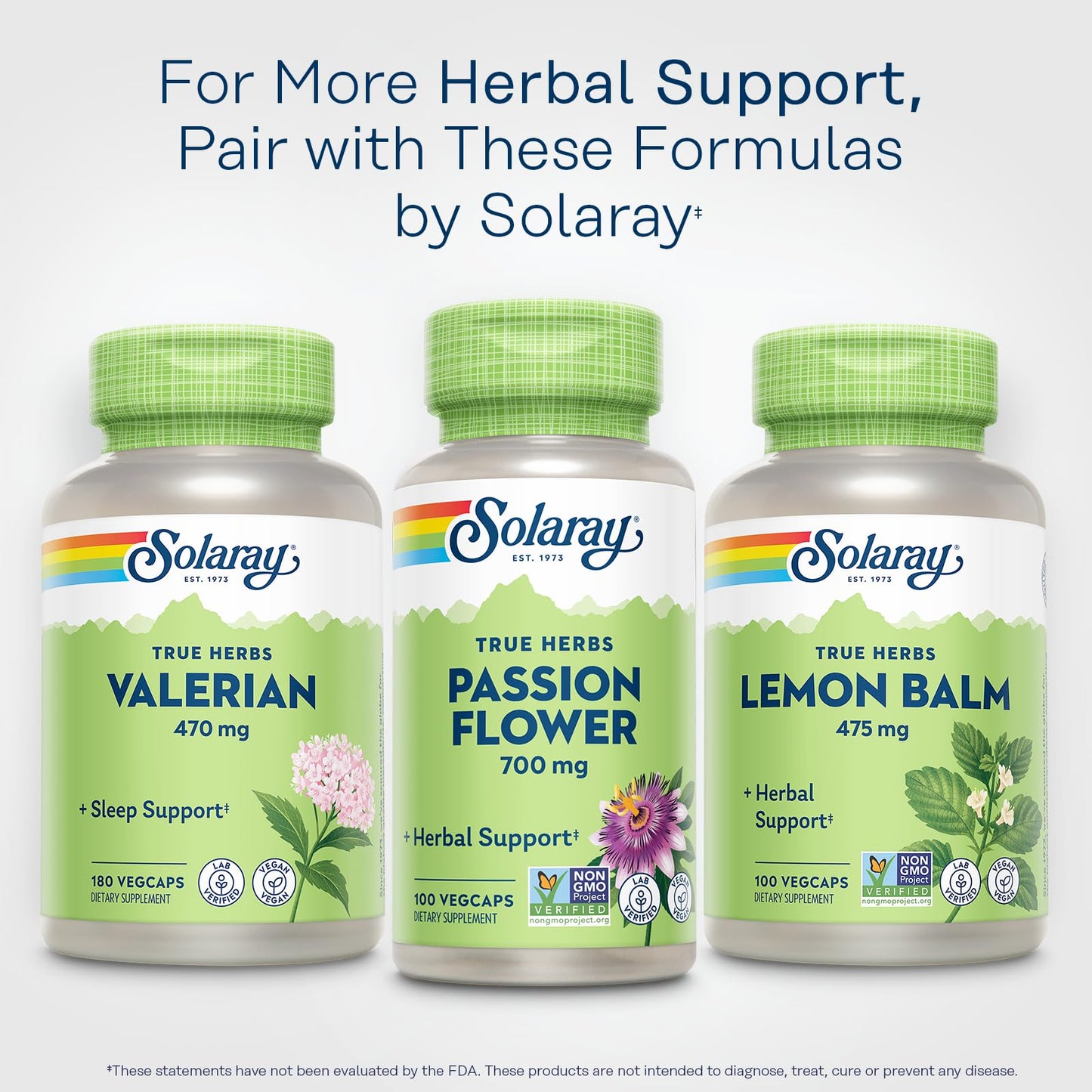 SOLARAY Passion Flower 700 mg Whole Aerial - Soothing Herbal Support - Passion Flower Capsules - Vegan, Non-GMO, 60-Day Guarantee, Lab Verified - 50 Servings, 100 VegCaps - PrimeBioHealth - canada supplements