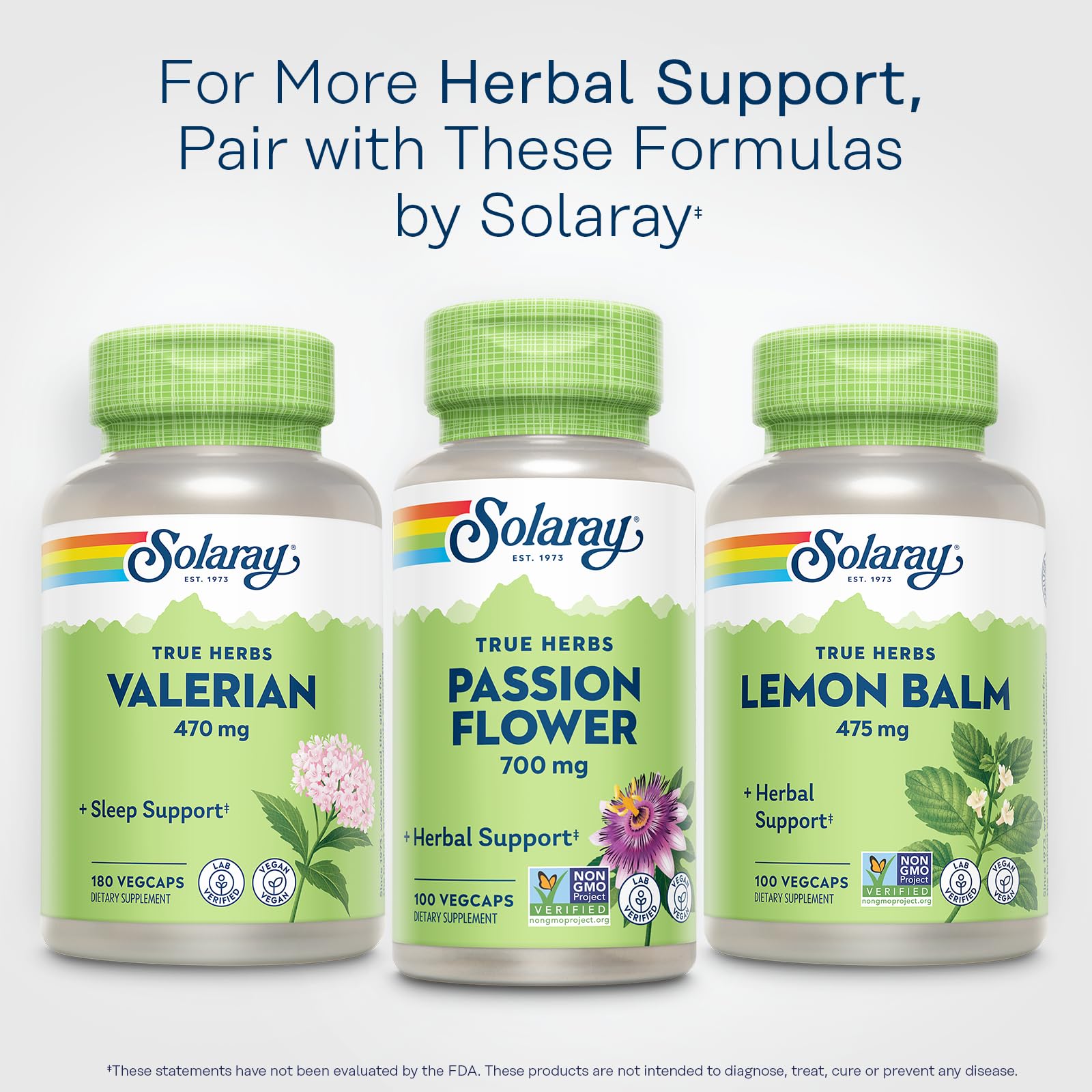 SOLARAY Passion Flower 700 mg Whole Aerial - Soothing Herbal Support - Passion Flower Capsules - Vegan, Non-GMO, 60-Day Guarantee, Lab Verified - 50 Servings, 100 VegCaps - PrimeBioHealth - canada supplements