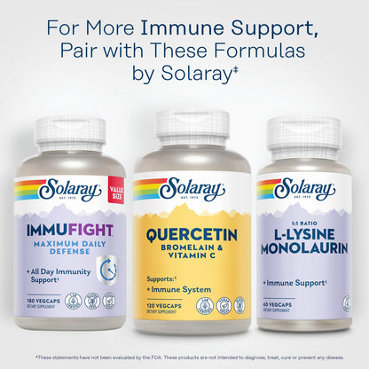 SOLARAY Quercetin Bromelain & Vitamin C, Immune System, Sinus, Respiratory & Antioxidant Activity Support, Vegan, 500mg of Quercetin & 1,235mg of VIT C, 60 Day Guarantee, 75 Servings, 150 VegCaps - PrimeBioHealth - canada supplements
