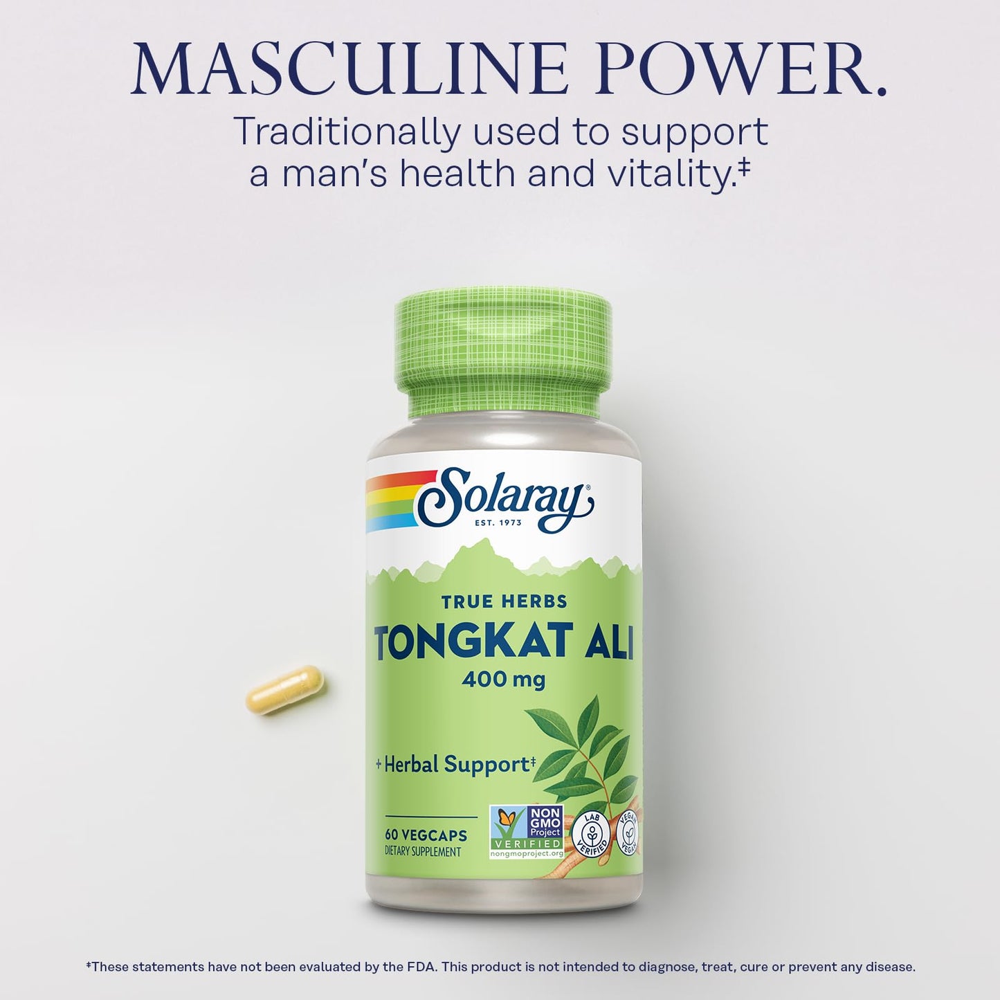 SOLARAY Tongkat Ali 400 mg - Longjack Tongkat Ali for Men - Herbal Support for Men's Health and Vitality - Vegan, Non-GMO, Lab Verified - 180 Servings, 180 VegCaps - PrimeBioHealth - canada supplements