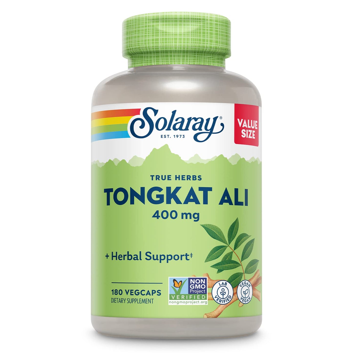 SOLARAY Tongkat Ali 400 mg - Longjack Tongkat Ali for Men - Herbal Support for Men's Health and Vitality - Vegan, Non-GMO, Lab Verified - 180 Servings, 180 VegCaps - PrimeBioHealth - canada supplements