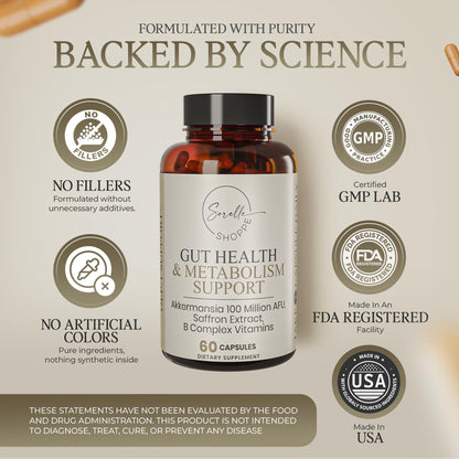 SORELLE SHOPPE Akkermansia Muciniphila Probiotic + Saffron + B Complex | Core Gut Health & Daily Wellness | Mood & Metabolism Support - PrimeBioHealth - canada supplements