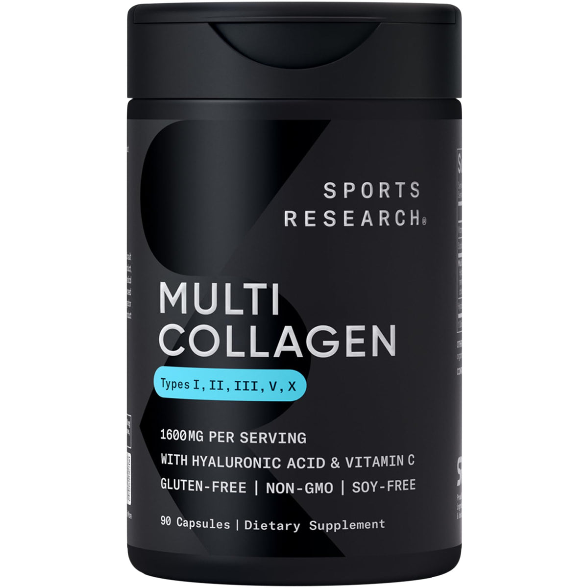 Sports Research® Multi Collagen Pills for Women & Men - Collagen Peptides (Type I, II, III, V, X) Enhanced with Hyaluronic Acid & Vitamin C - Gluten Free ­· Non-GMO - 90 Capsules - PrimeBioHealth - canada supplements