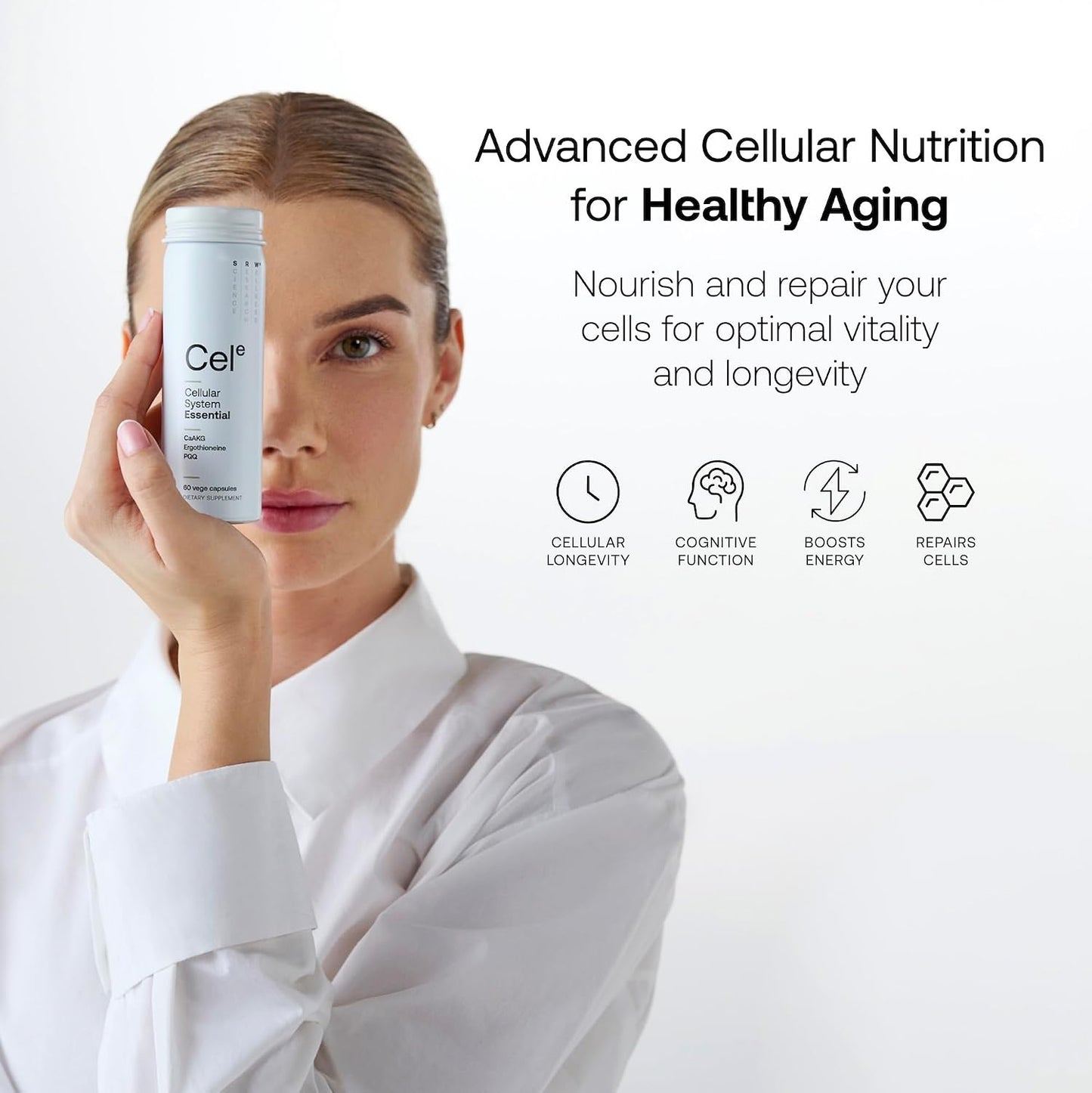 SRW Cel Essential | Wellness Supplement for Healthy Aging and Longevity | Supports Energy, Mental Performance + Muscle Health | 17 Vitamins & Minerals | Suitable for All Ages | 60 Capsules - PrimeBioHealth - canada supplements