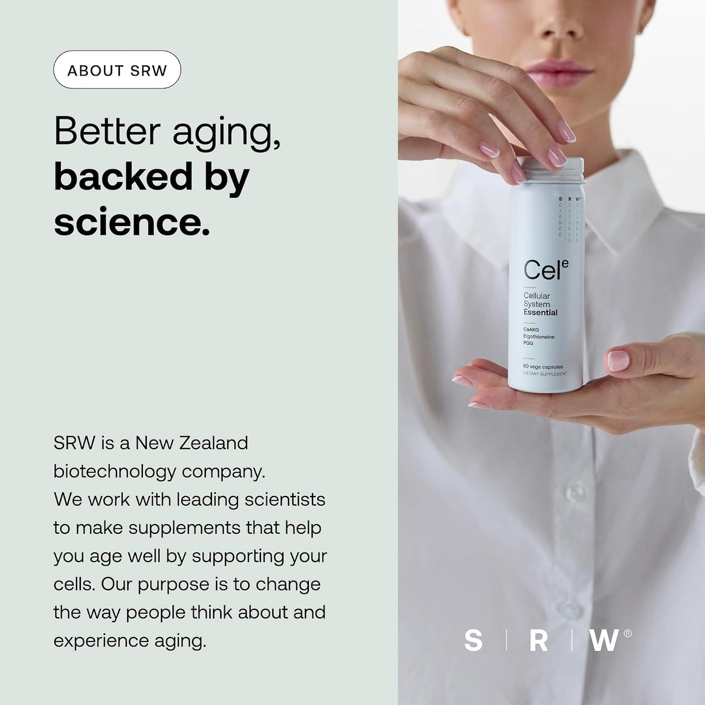 SRW Cel Essential | Wellness Supplement for Healthy Aging and Longevity | Supports Energy, Mental Performance + Muscle Health | 17 Vitamins & Minerals | Suitable for All Ages | 60 Capsules - PrimeBioHealth - canada supplements