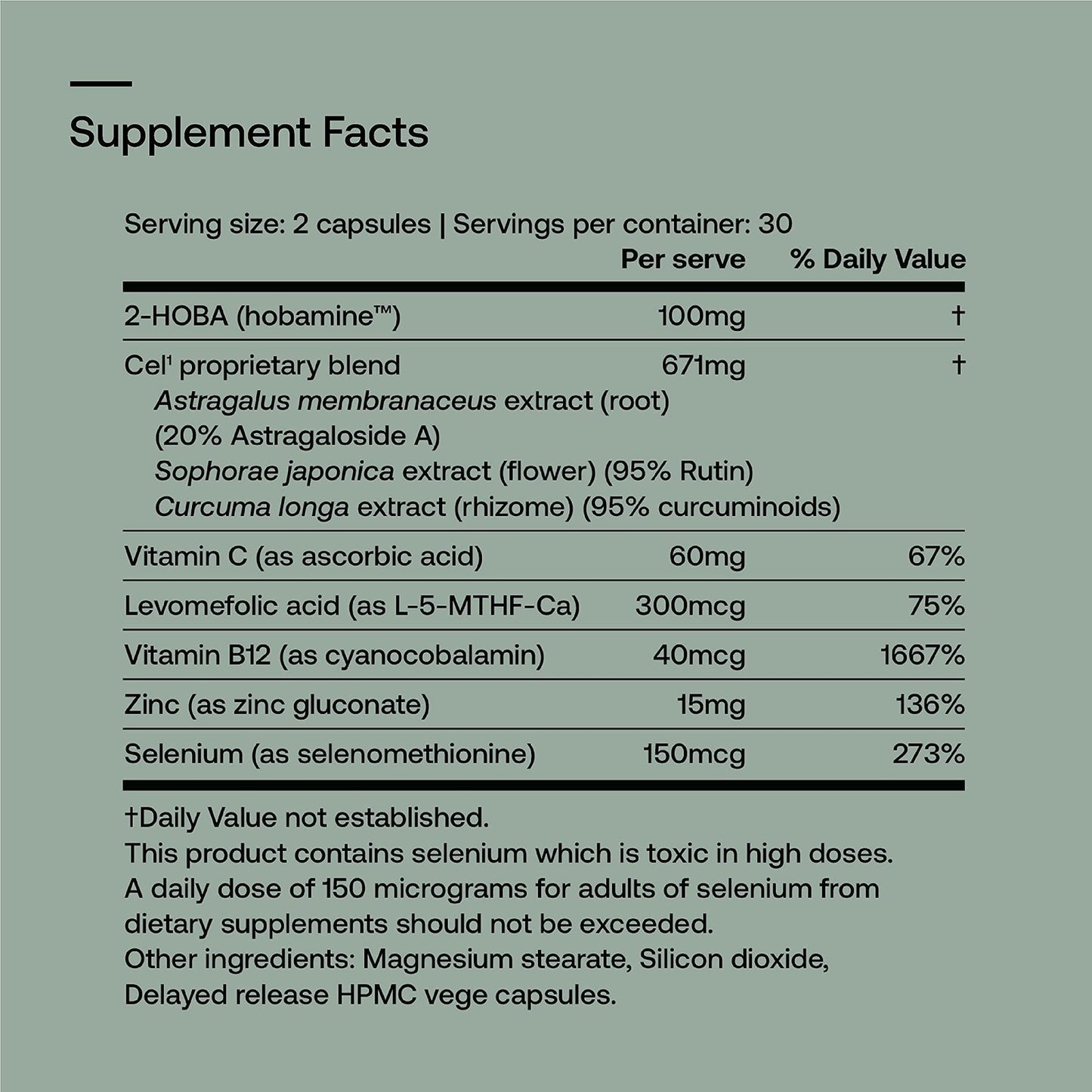 SRW Laboratories Cel¹ Stability | Stem Cell Supplement with 2-HOBA - Supports Stress Defence, DNA Structure & Youthful Cell Function | 60 Capsules - PrimeBioHealth - canada supplements