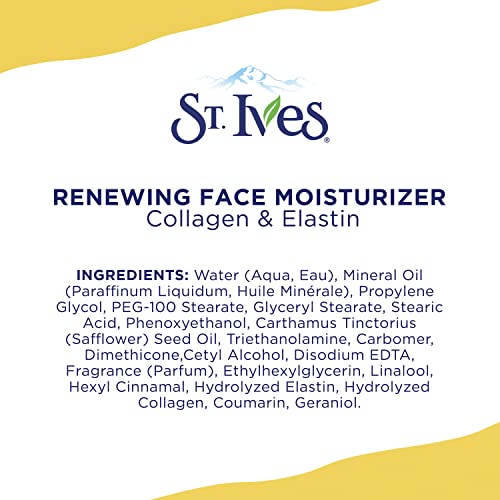 St. Ives Face Moisturizer Cream, Collagen and Elastin, Renewing Facial Moisturizer for Women, Paraben Free - PrimeBioHealth - canada supplements