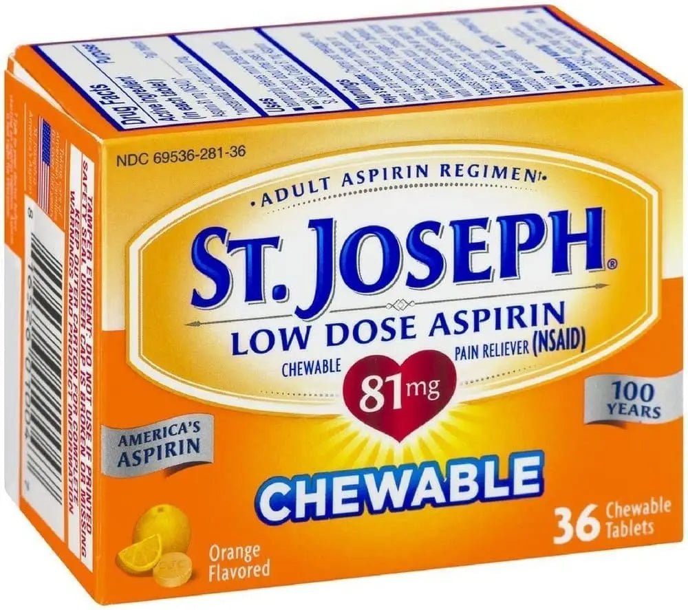 St. Joseph St. Joseph Aspirin Chewable Orange, Orange 36 tabs 81 mg(Pack of 3) - PrimeBioHealth - canada supplements