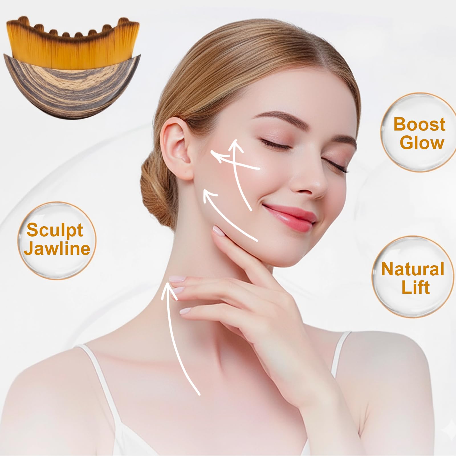 Stainless Steel Gua Sha Tool & Lymphatic Drainage Face Brush Set, TWPER Facial Massage Kit for Jawline Sculpting - PrimeBioHealth - canada supplements