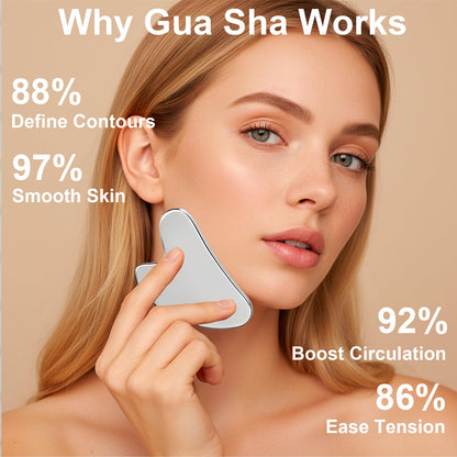 Stainless Steel Gua Sha Tool & Lymphatic Drainage Face Brush Set, TWPER Facial Massage Kit for Jawline Sculpting - PrimeBioHealth - canada supplements