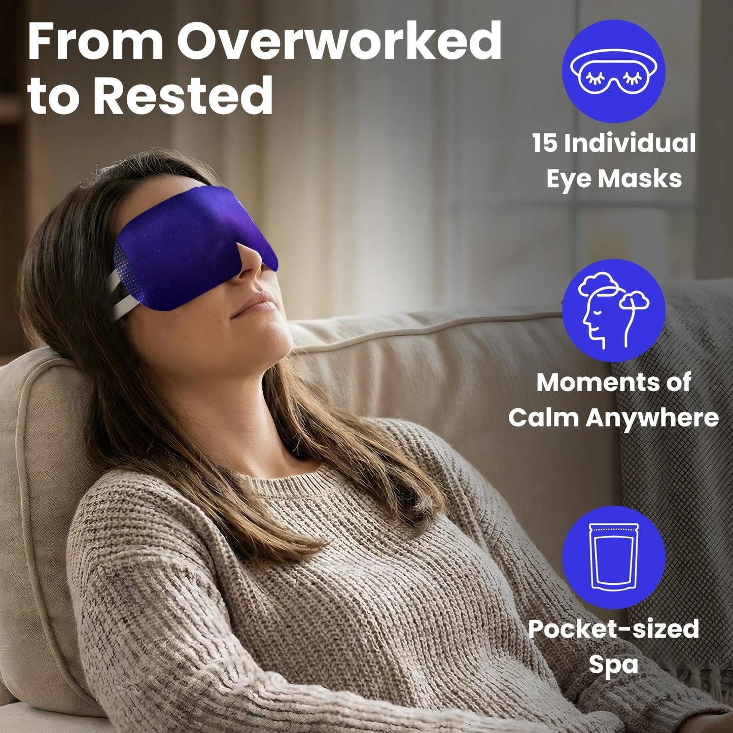 Steam Eye Mask, Self Heating Warm Compress for Dry Eyes I Heated Fast Relief for Stye, Puffy Sensitive Eyes, Moist Heat, Easter Basket Stuffers - PrimeBioHealth - canada supplements