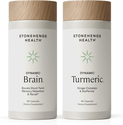 Stonehenge Health Dynamic Brain + Dynamic Turmeric Bundle Supports: Memory Acquisition, Retention, & Recall - PrimeBioHealth - canada supplements