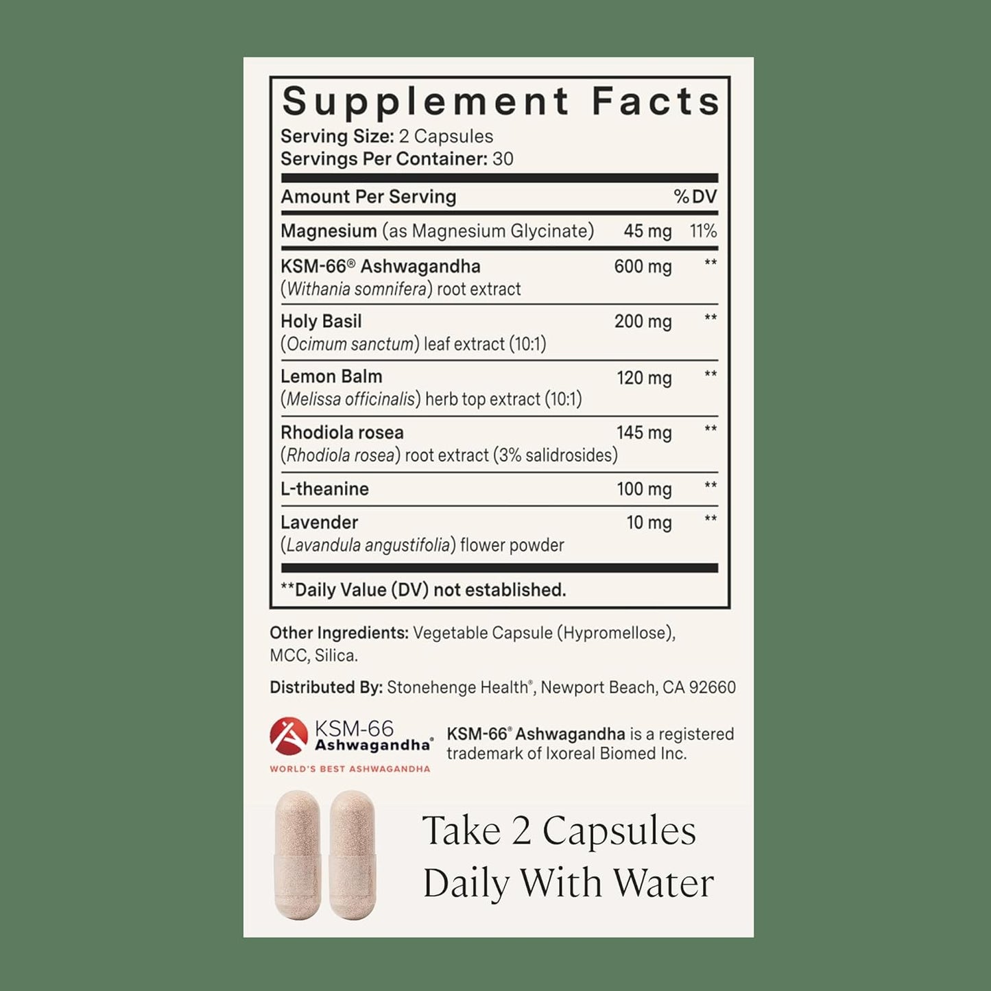Stonehenge Health Dynamic Calm - 600mg KSM-66 Ashwagandha with L-theanine, Rhodiola Rosea, Holy Basil, and Magnesium Glycinate, Daily Stress and Mood Support, Non-GMO, 60 Vegetarian Capsules - PrimeBioHealth - canada supplements