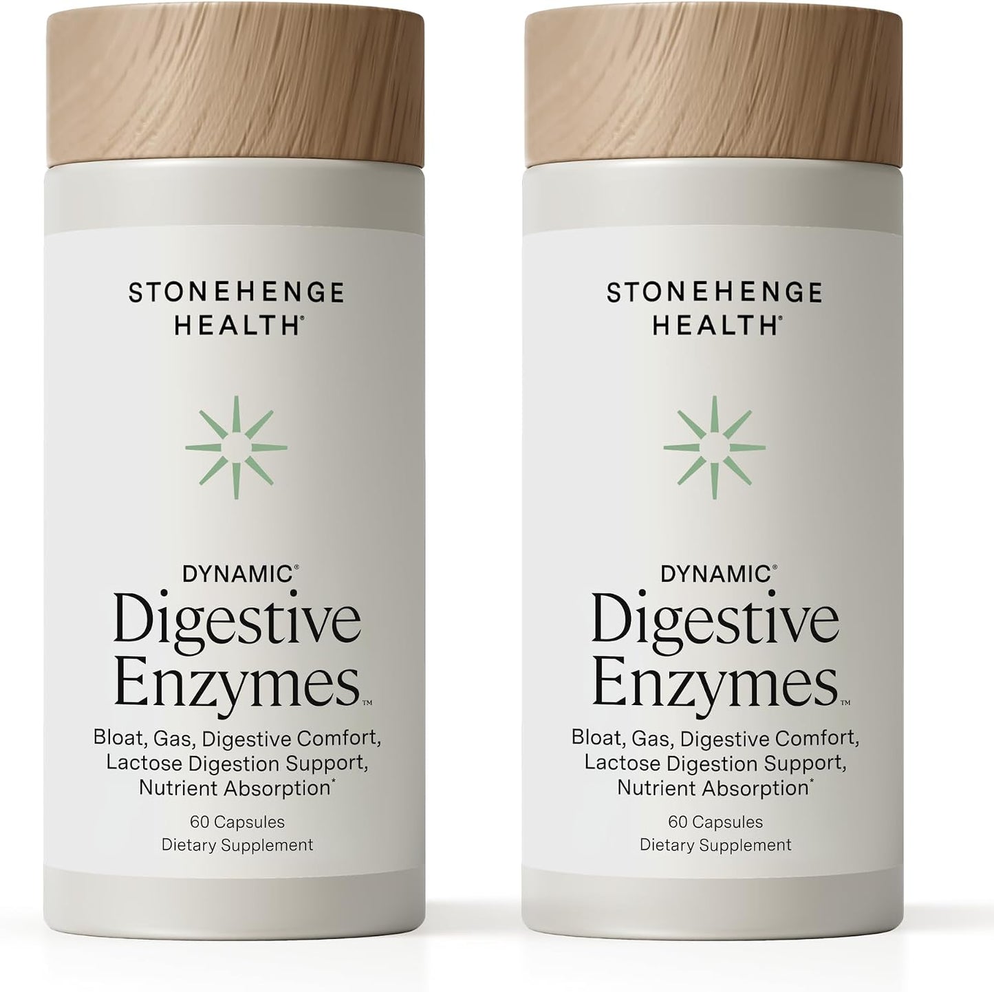 Stonehenge Health Dynamic Digestive Enzymes -18 Enzymes with BioCore Optimum Complete (Protease, Lipase, Amylase, Lactase) + Zinc & Vitamin K1 + Phytonutrients – Gas Support – 60 Caps (2 Pack) - PrimeBioHealth - canada supplements
