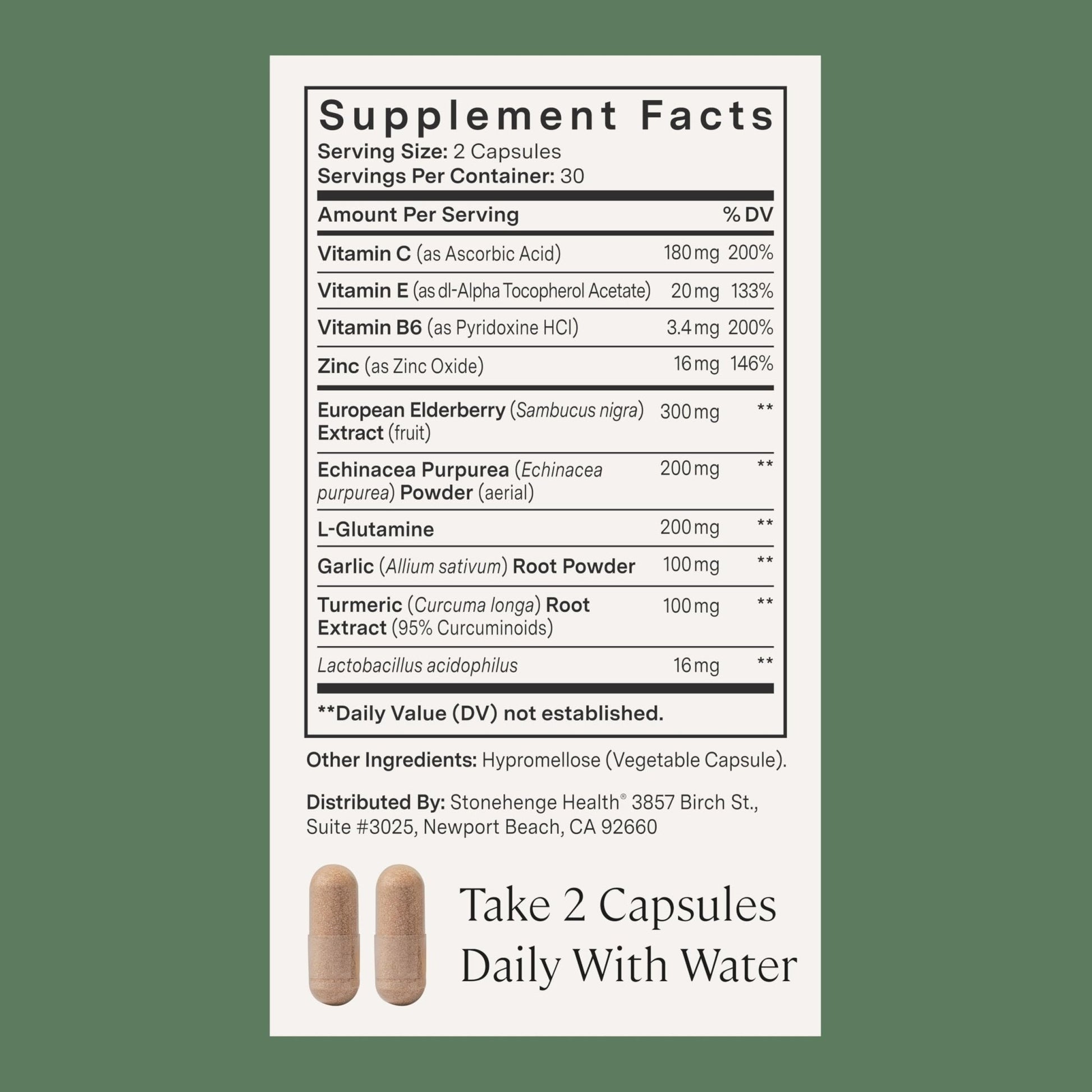 Stonehenge Health Dynamic Immunity Daily Supplement 10-in-1 Immune Boosters Zinc, Elderberry, Echinacea, Vitamin C & Probiotic L. Acidophilus – Supports Immune System & Respiratory Health, 60 Capsules - PrimeBioHealth - canada supplements