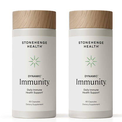 Stonehenge Health Dynamic Immunity Daily Supplement 10-in-1 Immune Boosters Zinc, Elderberry, Echinacea, Vitamin C & Probiotic L. Acidophilus – Supports Immune System & Respiratory Health, 60 Capsules - PrimeBioHealth - canada supplements