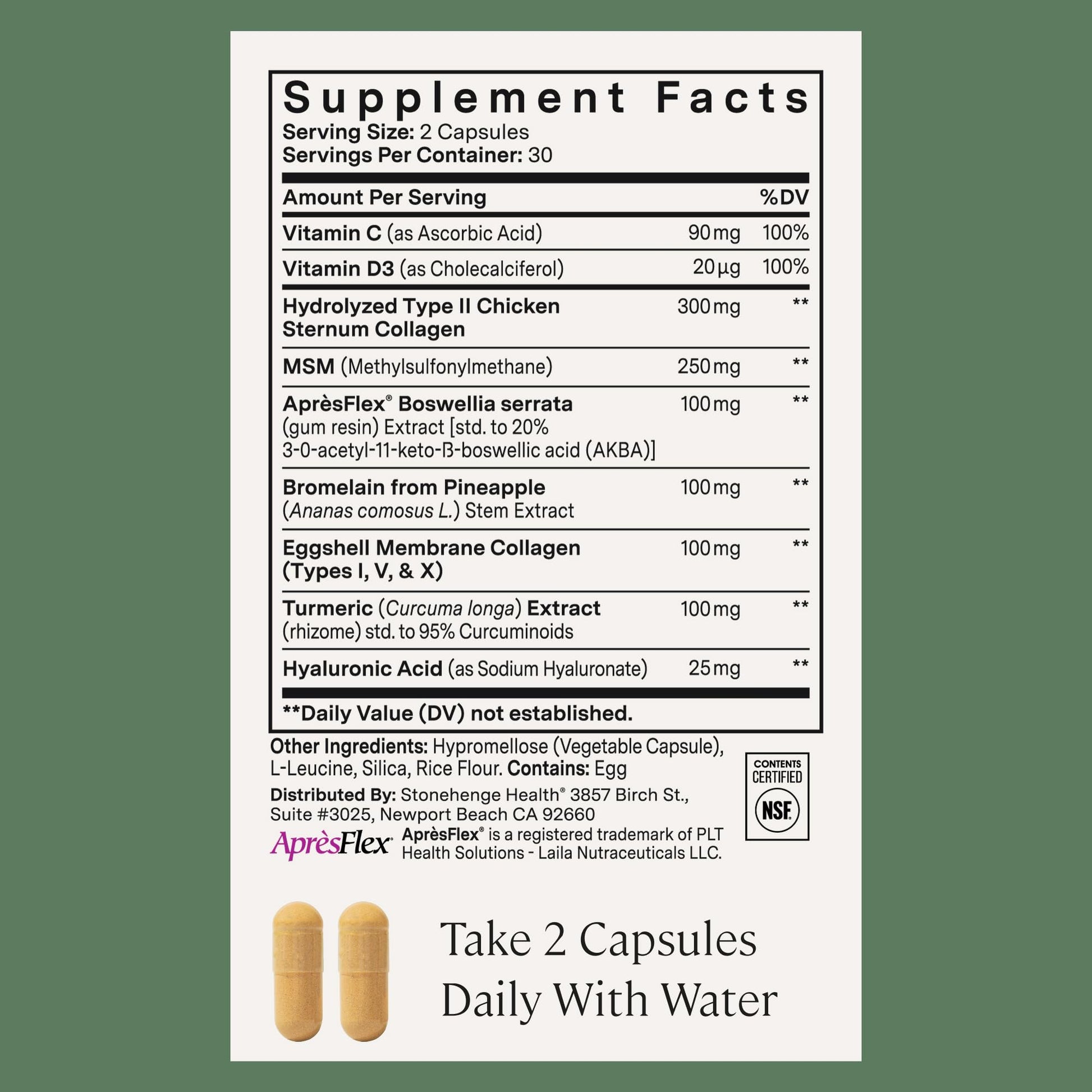 Stonehenge Health Dynamic Joint Health Supplement – AprèsFlex® Boswellia Serrata Fast-Acting Joint Support & Comfort – MSM, Multi-Type Collagen, Turmeric, Bromelain, Vitamins C & D3 | 60 Capsules - PrimeBioHealth - canada supplements