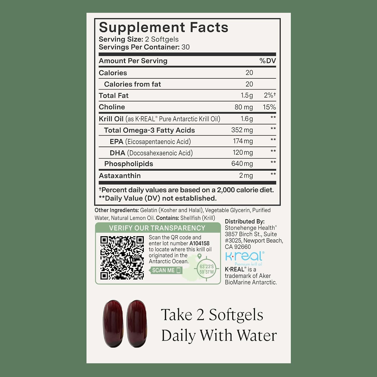Stonehenge Health Dynamic Krill Oil 1600mg – Triple Strength Antarctic Omega-3 Supplement, EPA, Phospholipids & 2mg Astaxanthin – Supports Heart, Brain, Skin, Joint & Eye Health – 60 Softgels (3 Pack) - PrimeBioHealth - canada supplements