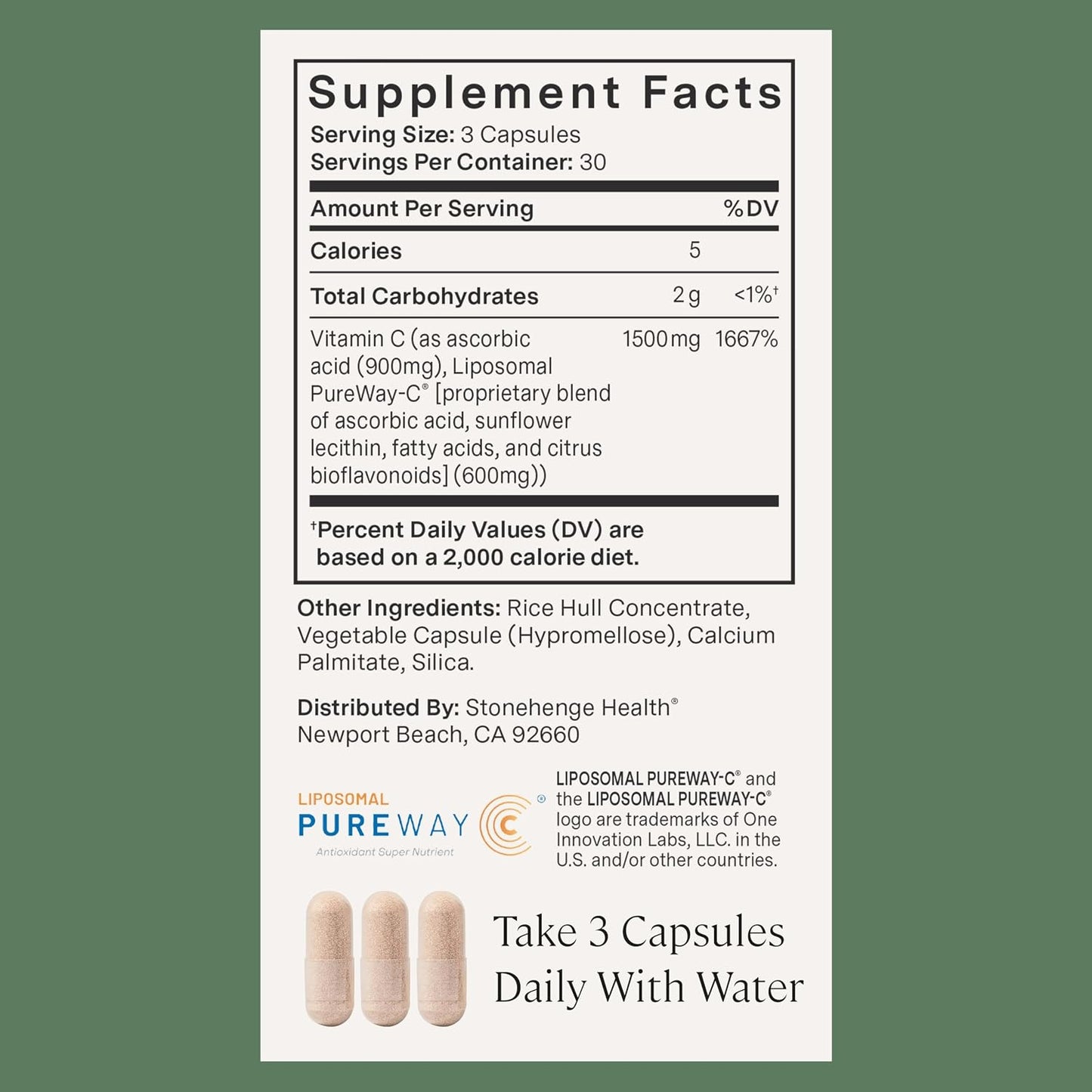 Stonehenge Health Dynamic Liposomal Vitamin C 1500mg - 90 Capsules - Advanced Formula - Phospholipids sourced from Non-GMO Sunflower, Supports Healthy Immune System, Collagen Synthesis & Brain Health - PrimeBioHealth - canada supplements