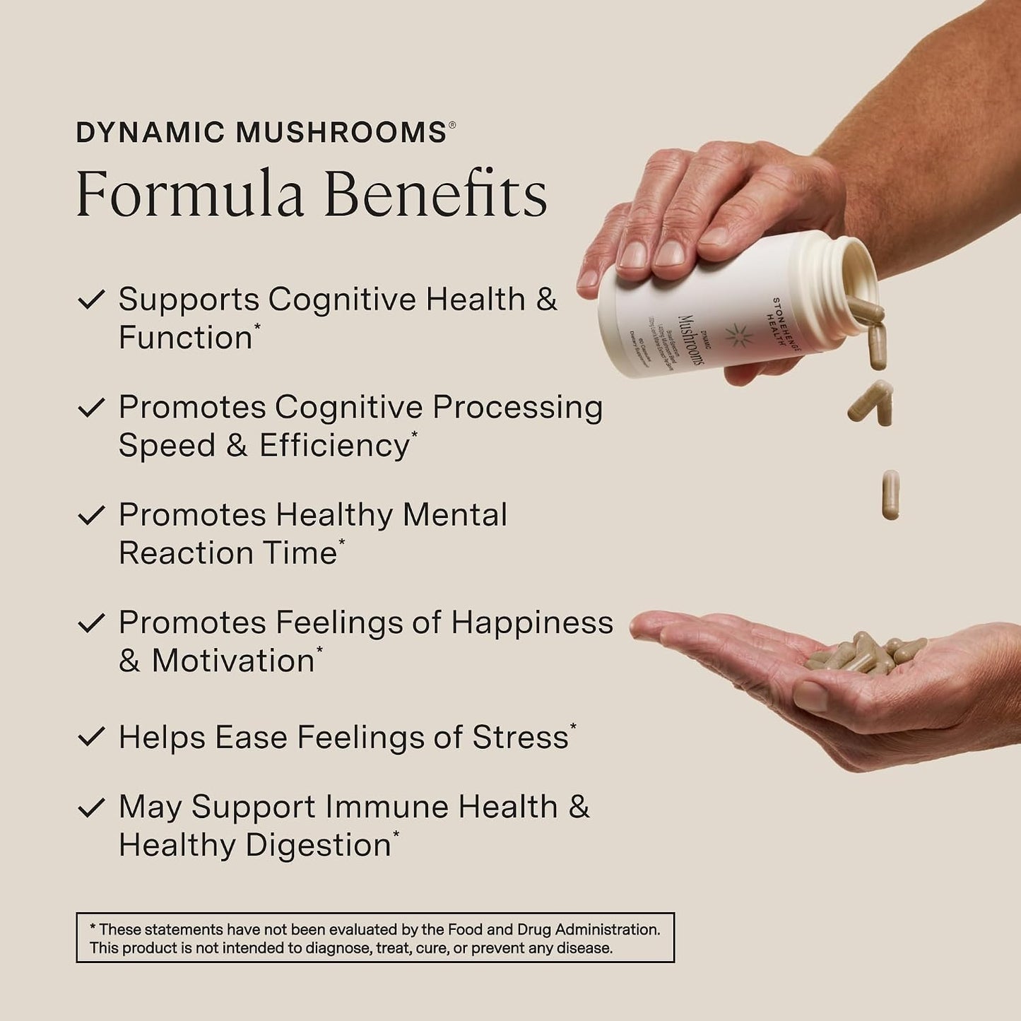 Stonehenge Health Dynamic Mushrooms 1,400 mg – 5 Mushroom Complex (Lion’s Mane, Reishi, Chaga, Maitake, Shiitake) – 100% Fruiting Bodies, – Brain, Memory, Focus & Immune Support – 60 Caps (3 Pack) - PrimeBioHealth - canada supplements