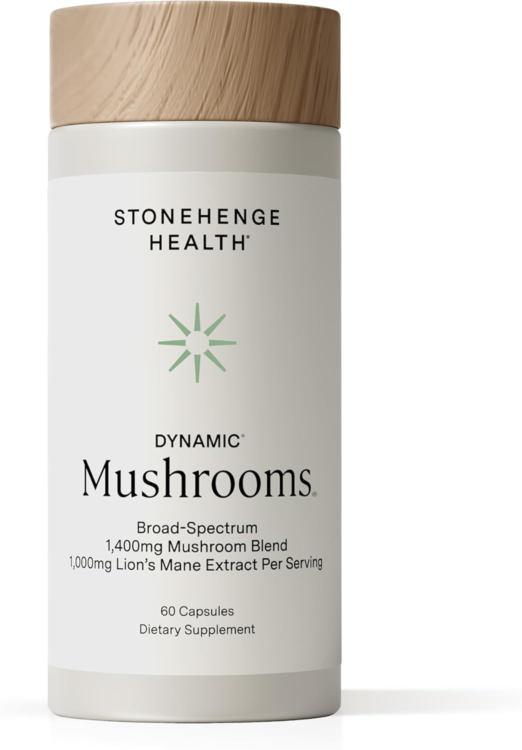 Stonehenge Health Dynamic Mushrooms 1,400 mg Per Serving, 5 Mushroom Complex (Lion’s Mane, Reishi, Chaga, Maitake, Shiitake) 100% Fruiting Bodies, No Mycelium – Brain, Memory & Immune Support 60 Caps - PrimeBioHealth - canada supplements