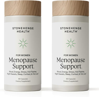 Stonehenge Health for Women Menopause Support for Peri + Menopause + Post - Mood, Energy, Stress, Hot Flashes, Night Sweats, Sleep & Cortisol, Chromax Chromium, Vitamin D3, KSM-66 Ashwagandha (2 Pack) - PrimeBioHealth - canada supplements