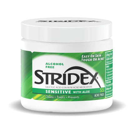 Stridex Acne Pads Sensitive With Aloe 55 Count Alcohol-Free - PrimeBioHealth - canada supplements