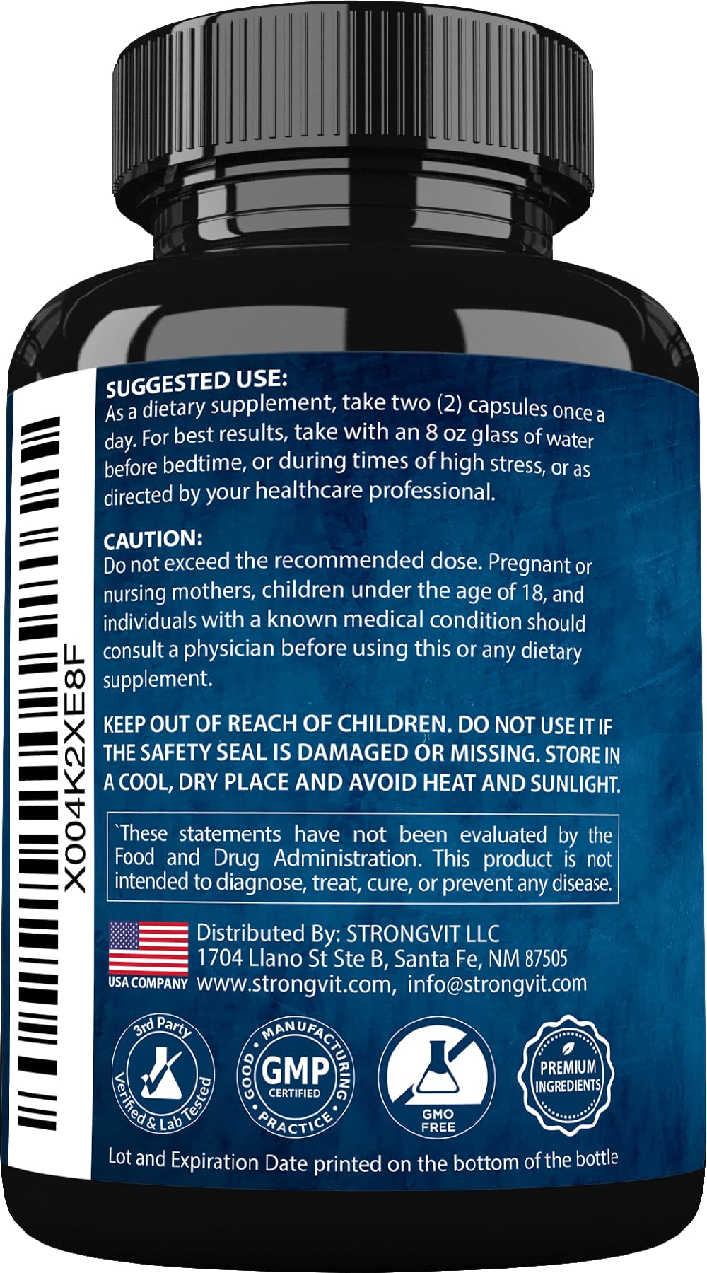 StrongVit Cortisol Supplements for Women and Men with Magnesium, Ashwagandha & L-Theanine. High Cortisol Reducer, Manager, Detox, - PrimeBioHealth - canada supplements