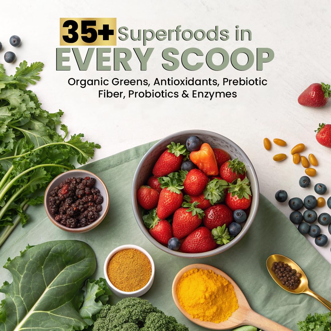 Superfood Reds & Greens Powder - 11.64 oz, Prebiotics & Probiotics for Digestive Health, Super Greens Powder with Ashwagandha for Gut Health, Immunity, Antioxidants, - PrimeBioHealth - canada supplements