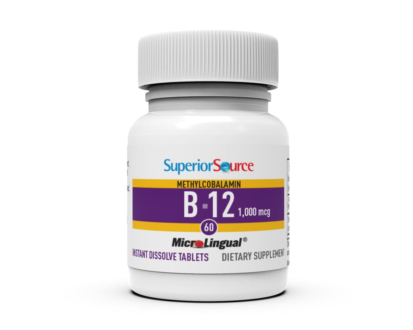 Superior Source No Shot Methylcobalamin B-12 1,000 mcg - Vitamin B-12 to Support Energy Production, Brain Health & Overall Wellness - Sublingual Tablets - PrimeBioHealth - canada supplements