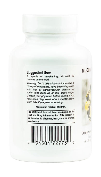 Supreme Nutrition Mucuna Supreme, 90 Pure Cowhage Vegetarian Capsules - PrimeBioHealth - canada supplements