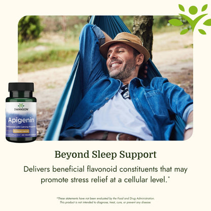 Swanson Apigenin – Sleep and Relaxation Supplement – Natural Support – 90 Caps, 50 mg (Packaging may Vary) - PrimeBioHealth - canada supplements