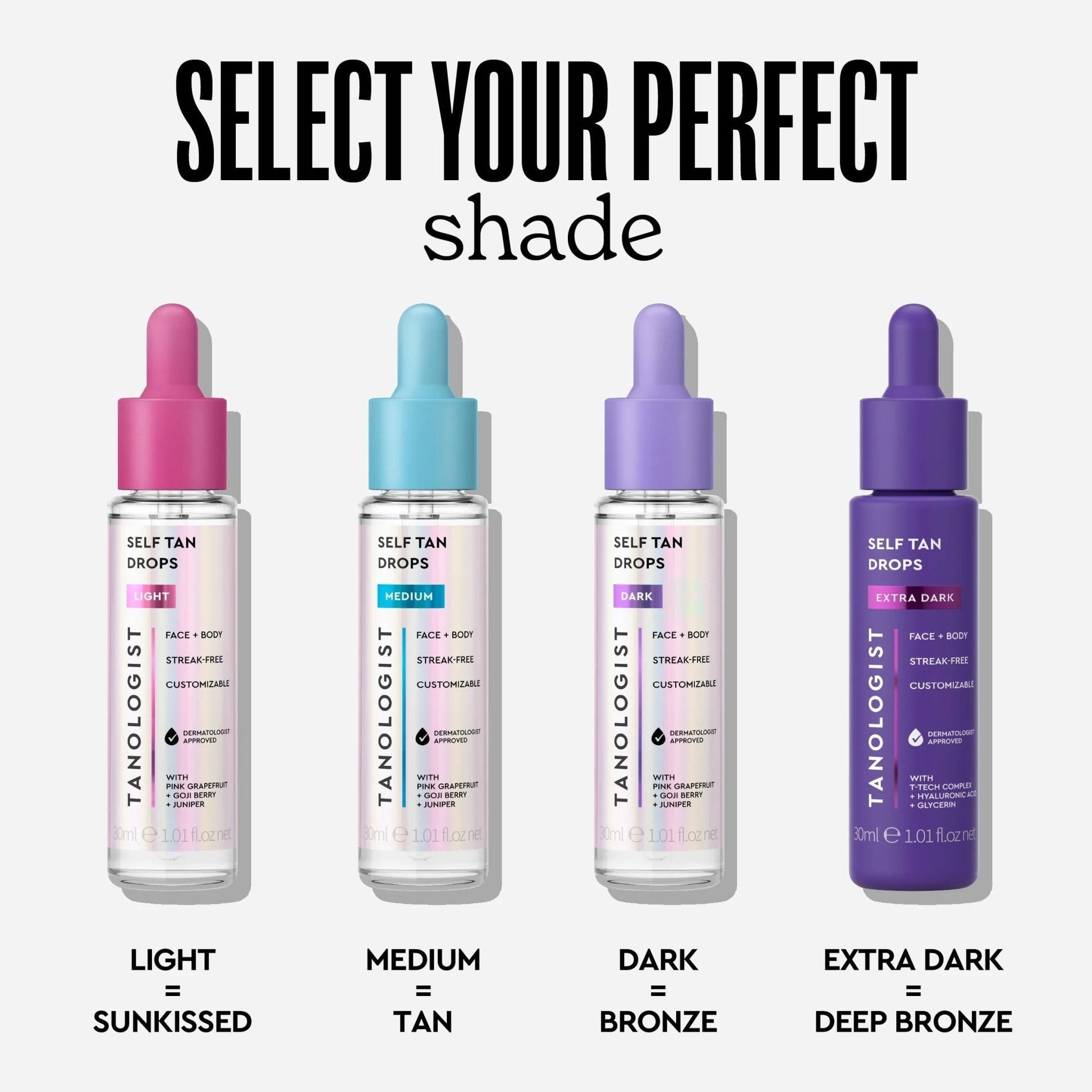 Tanologist Dark Self Tan Drops, Streak-Free Body & Face Tanning Drops, No Fake Tan Smell - PrimeBioHealth - canada supplements