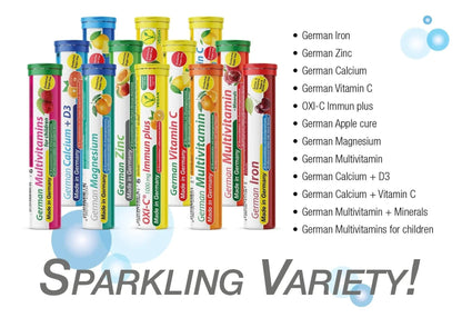 T&D German Multvitamin 10 Vitamins - 40 Vegan Drink Effervescent Tablets - Orange Flavor - PrimeBioHealth - canada supplements