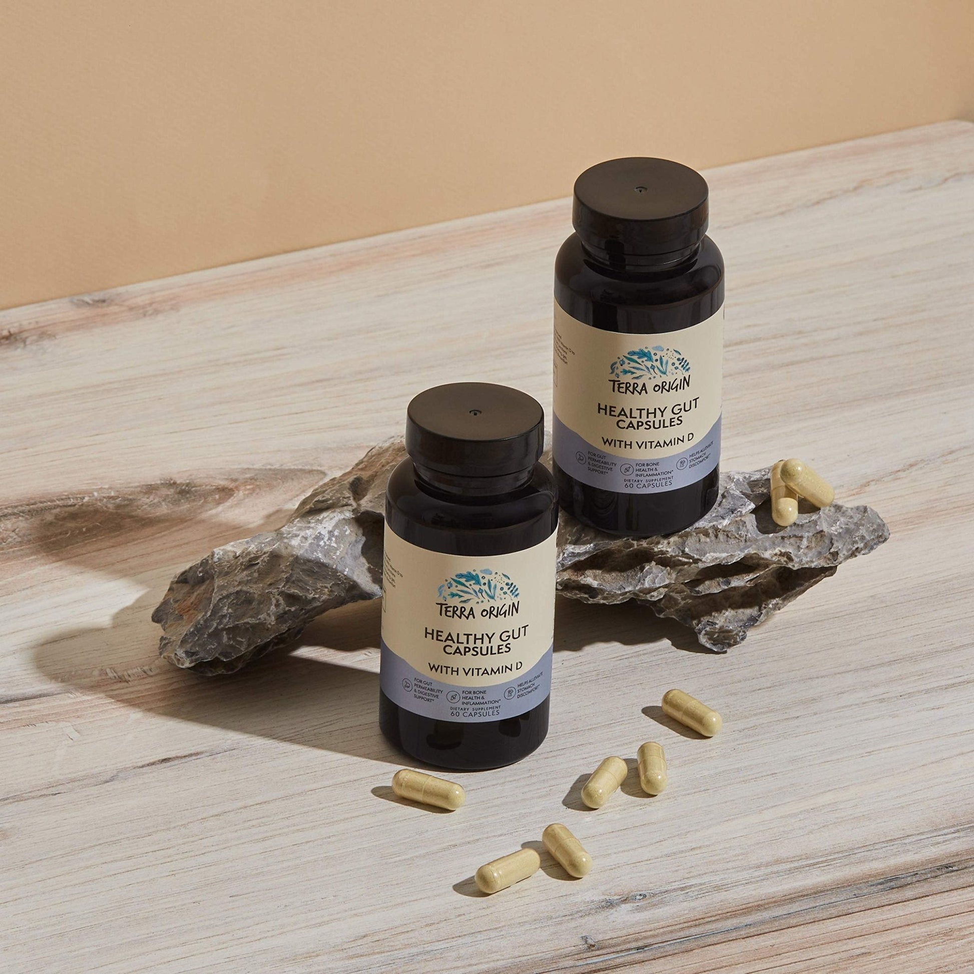 TERRA ORIGIN Healthy Gut with Vitamin D 5000 IU | 60 Capsules | Gut Health Supplements for Men and Women | Supports Digestion and Gas - PrimeBioHealth - canada supplements